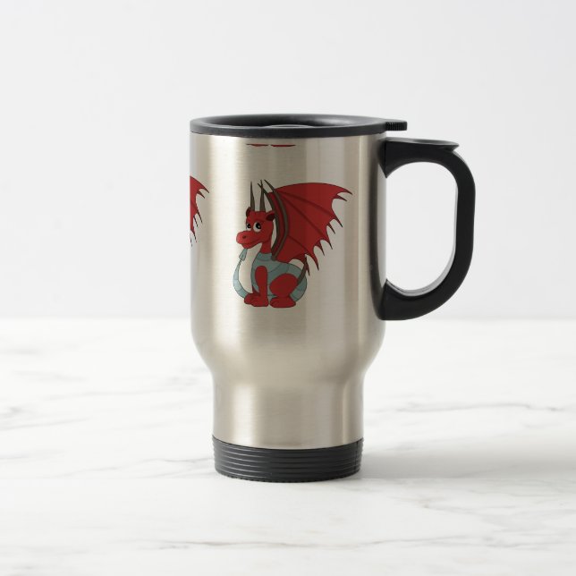 Mug De Voyage Caricature Dragon Rouge (Droit)