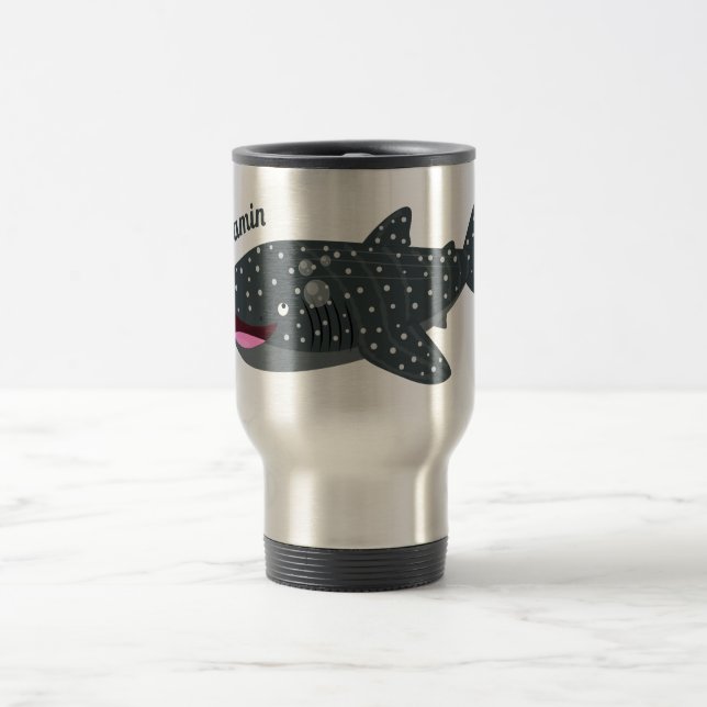 Mug De Voyage Caricature joli requin baleine joyeux (Centre)