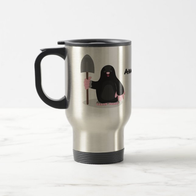 Mug De Voyage Caricature mole joyeux (Gauche)