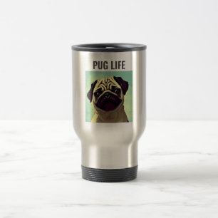 Mug De Voyage Carlin Awe mignon et ridé visage et nez art animal