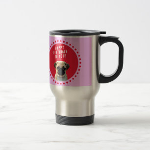 Mug De Voyage Carlin mignon Chien Chien Heureux Anniversaire Chi