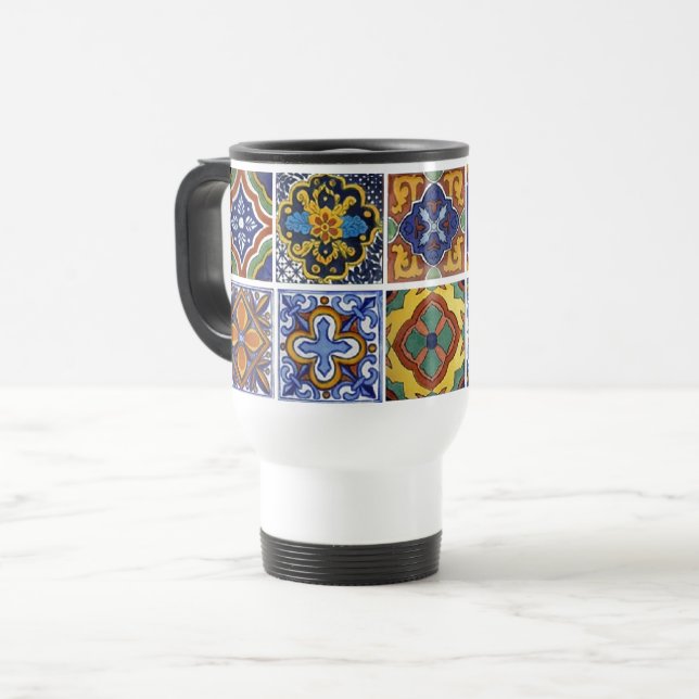 Mug De Voyage Carreaux Talavera mexicains (Devant gauche)
