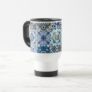 Mug De Voyage Carrelage méditerranéen, Portugais, Azulejo, Majol