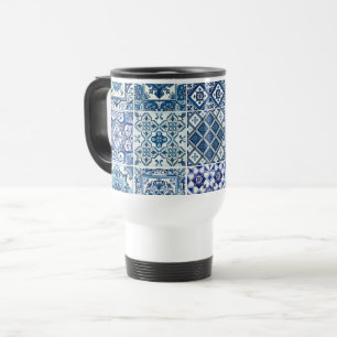Mug De Voyage Carrelage méditerranéen, Portugais, Azulejo, Majol