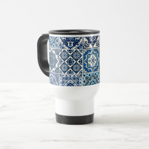 Mug De Voyage Carrelage méditerranéen, Portugais, Azulejo, Majol