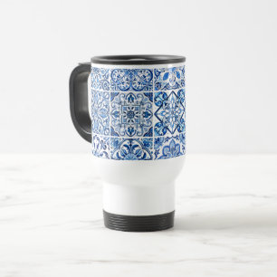 Mug De Voyage Carrelage méditerranéen, Portugais, Azulejo, Majol
