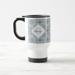 Mug De Voyage Carrelage personnalisé Harmonie florale Gris Manda