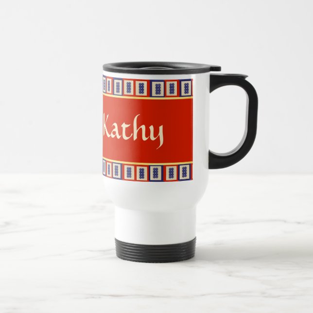 Mug De Voyage Carrelage personnalisé Lucky Blue Eight Wheel Mahj (Droite)