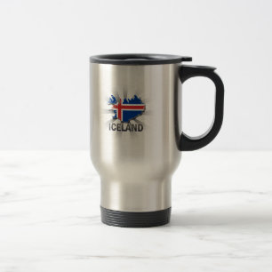 Mug De Voyage Carte 2,0 de drapeau de l'Islande