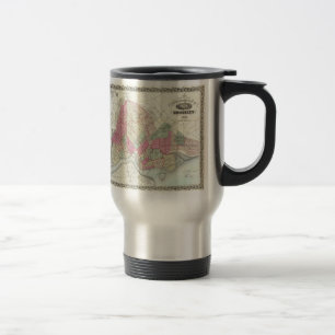 Mug De Voyage Carte ancienne de Brookyln (1868)