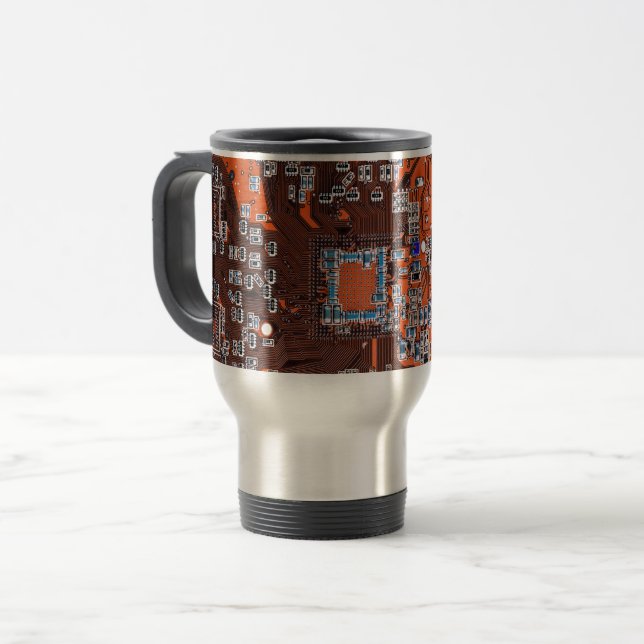 Mug De Voyage Carte circuit imprimé circuit orange PCB (Devant gauche)