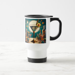 Mug De Voyage Carte de circuit futuriste atomique Martini