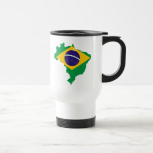 Mug De Voyage carte de drapeau du Brésil