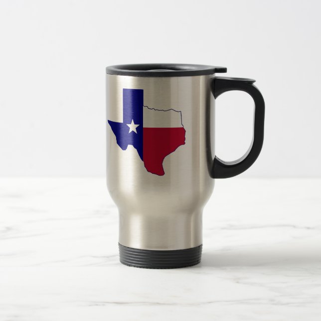 Mug De Voyage Carte de drapeau du Texas (Droit)