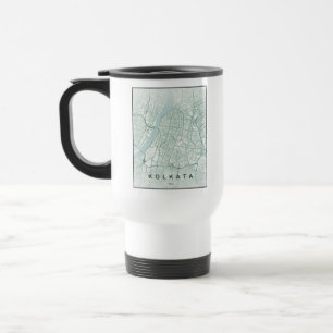 Mug De Voyage Carte de la ville de Kolkata en Inde Design Minima