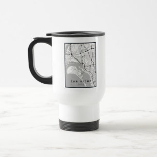 Mug De Voyage Carte de la ville de San Diego USA Design Minimali