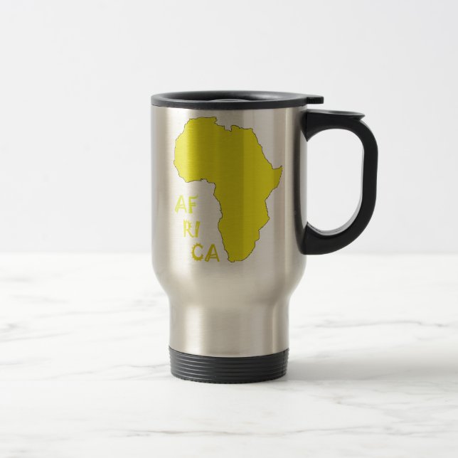 Mug De Voyage Carte de l'Afrique Jaune Funky (Droit)