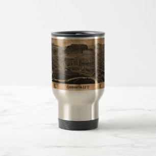 Mug De Voyage Carte de vue d'oeil d'oiseau d'Oneonta New York