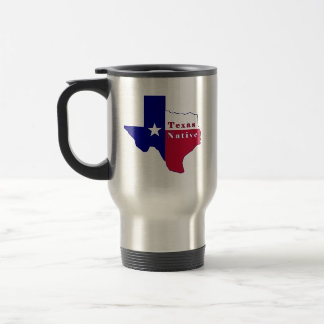 Mug De Voyage Carte des drapeaux autochtones du Texas (Gauche)