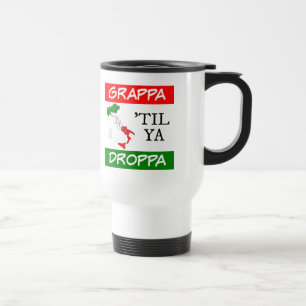Mug De Voyage Carte du drapeau italien Grappa Til Ya Droppa Ital