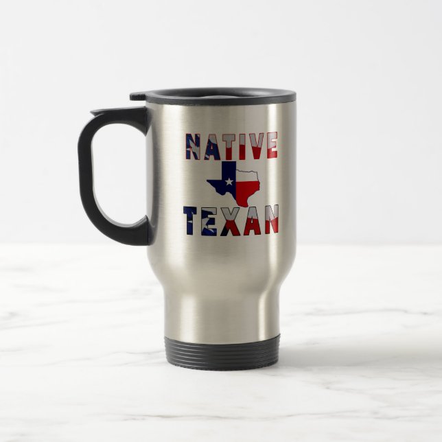Mug De Voyage Carte du drapeau texan natif (Gauche)