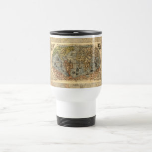 Mug De Voyage Carte du monde antique de Forlani 1565 Cartographi