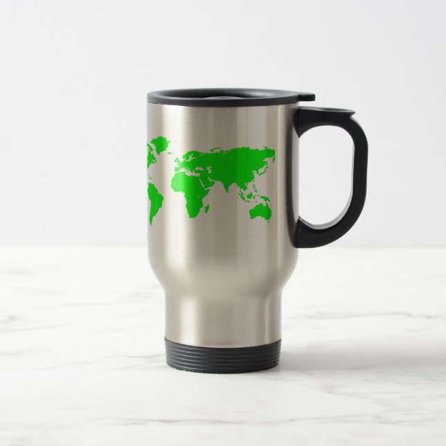 Mug De Voyage Carte du monde blanc vert (Droit)