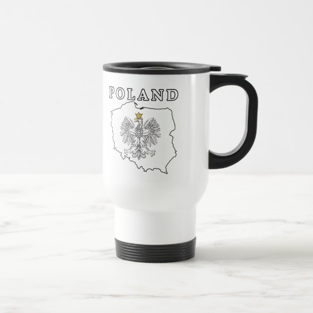 Mug De Voyage Carte Pologne avec aigle (Droite)