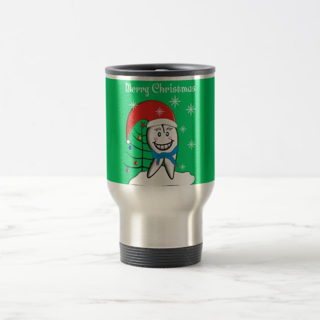 Mug De Voyage Cartes et cadeaux de Noël de dentiste (Centre)