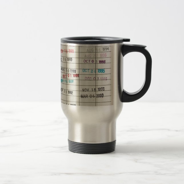Mug De Voyage Cartes vintages d'échéance de bibliothèque (Droit)