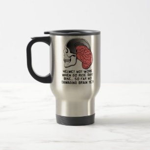 Mug De Voyage Casque Endommagé Cerveau Drôle Moto Cross Travail