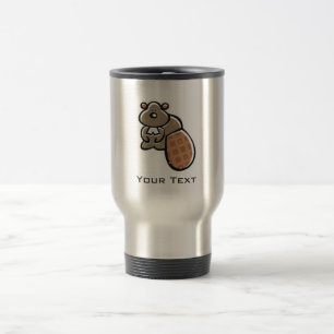 Mug De Voyage Castor mignon ; Métal-regard