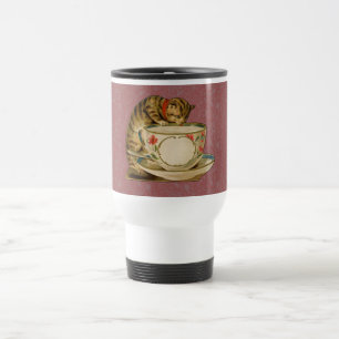 Mug De Voyage Cat Teacup Cute Vintage Victorien