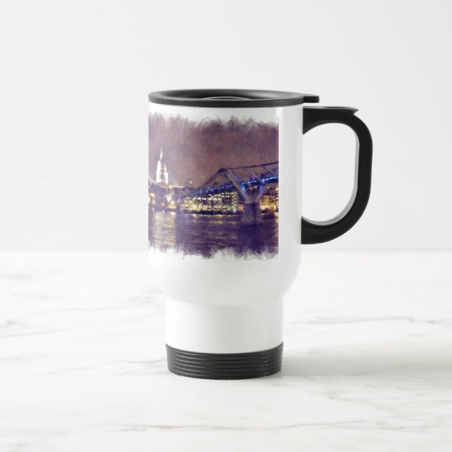 Mug De Voyage Cathédrale Saint-Paul par peinture de nuit (Droite)