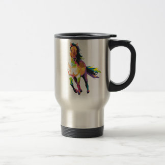 Mug De Voyage Cavalier courant coloré d'étalon de cheval