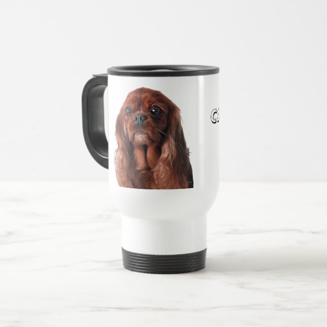 Mug De Voyage Cavalier MOM - Ruby Cavalier King Charles Spaniel (Devant gauche)