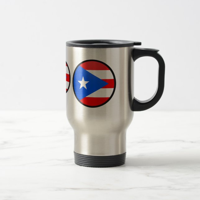 Mug De Voyage Cercle de drapeau de qualité de Porto Rico (Droit)