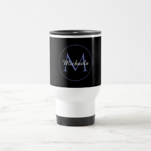 Mug De Voyage Cercle minimal moderne nom initial monogramme mode