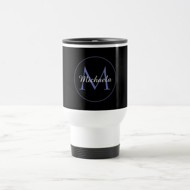 Mug De Voyage Cercle minimal moderne nom initial monogramme mode (Centre)
