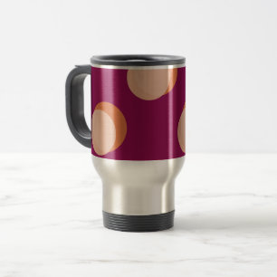 Mug De Voyage Cercles Rétro et Motif Gras Violet Ombres