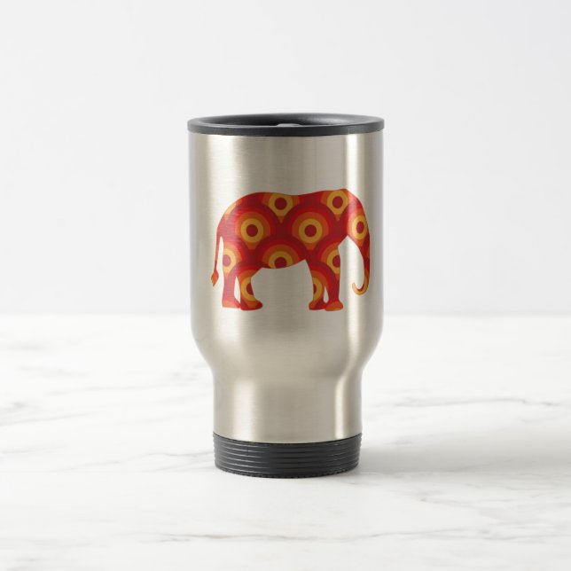 Mug De Voyage Cercles rétro funky Éléphant (Centre)