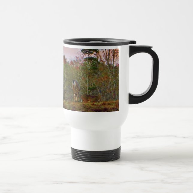 Mug De Voyage Cerf avec ciel bleu rose (Droite)