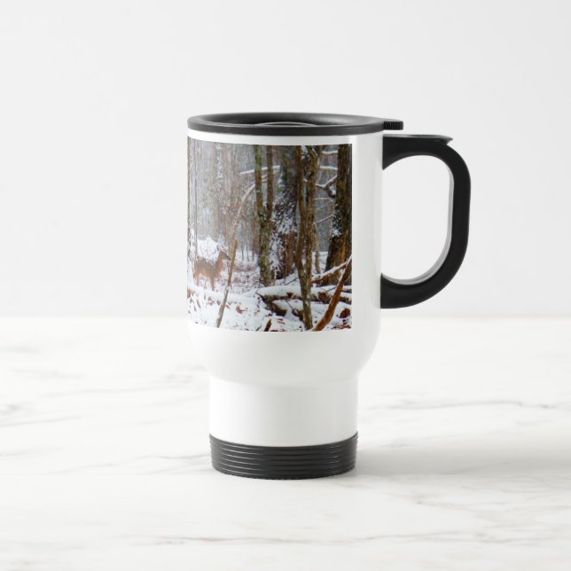 Mug De Voyage Cerf dans la chute de neige (Droite)