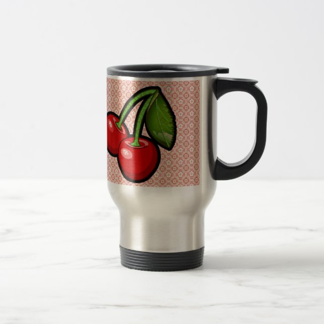 Mug De Voyage Cerises sur Fleur (Droit)