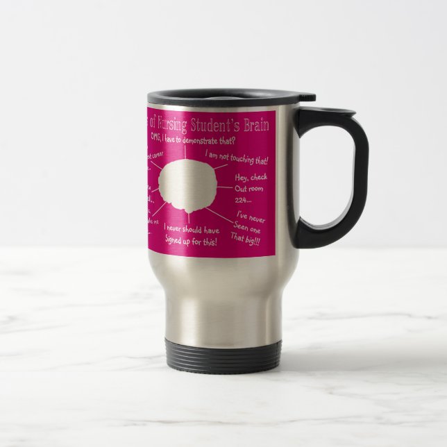Mug De Voyage Cerveau drôle de l'étudiant en soins infirmiers (Droit)