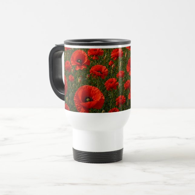 Mug De Voyage Champ de coquelicots  (Devant gauche)