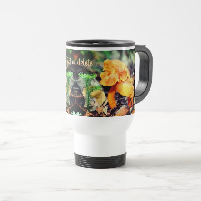 Mug De Voyage Champignons sauvages d'Orange Nature Personnalisée (Devant droit)