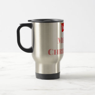 Mug De Voyage Chapeau rouge vert joyeux Noël ajouter nom texte n