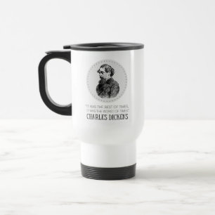 Mug De Voyage Charles Dickens Portrait et Citation