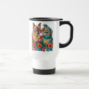 Mug De Voyage Charme de Siam et Chartreux, amateur de chats mign